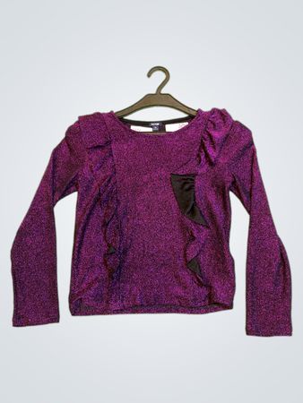 KIABI Mädchen Lila Glitzer Langarmshirt