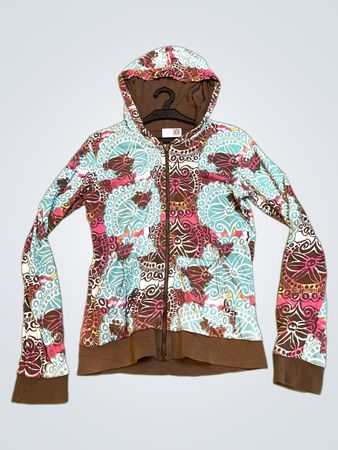 Damen Full-Zip Hoodie mit Mandala-Print