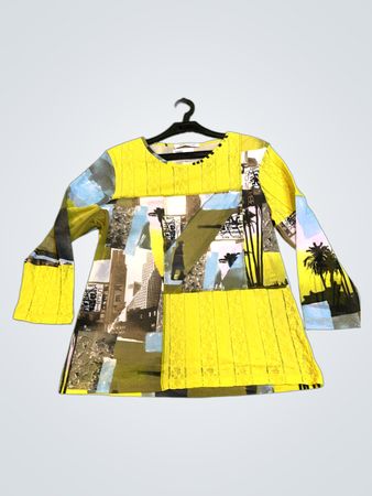 Christine Laure Damen Langarm Bedruckte Tunika-Bluse