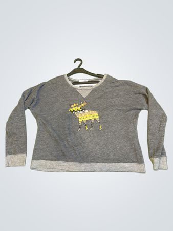Abercrombie & Fitch Graues Elch Pailletten Sweatshirt