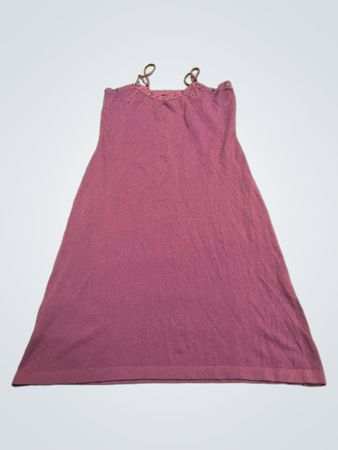 Adolfo Dominguez lila Trägershirt Kleid mit verziertem Ausschnitt