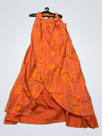 Naffinités Armand Thierry Orange Floral Print Kleid Größe 44