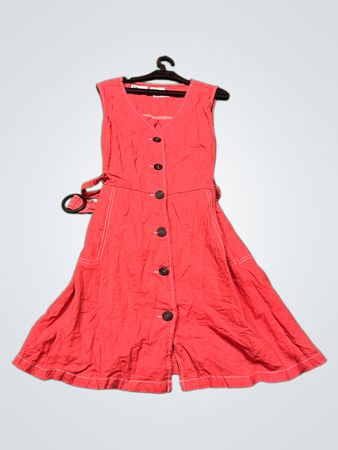 Cache Cache Ärmelloses Knopf-Front Midi Kleid