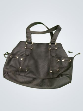 Schwarze Kunstleder-Handtasche
