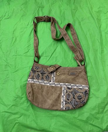 Munai Brown Schultertasche mit dekorativem Besatz