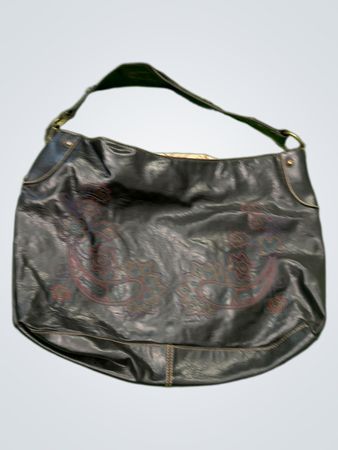 Liz & Co. Schwarze Schultertasche mit geprägtem Design