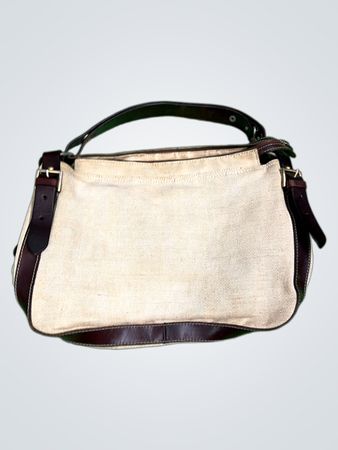 BURQUE Canvas- und Leder-Schultertasche