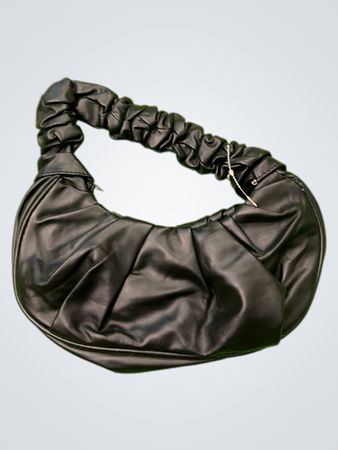 Schwarze Raffung Schultertasche