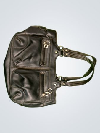 Schwarze Kunstleder Schultertasche