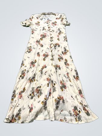 Maxikleid mit floralem Print und Knopfleiste