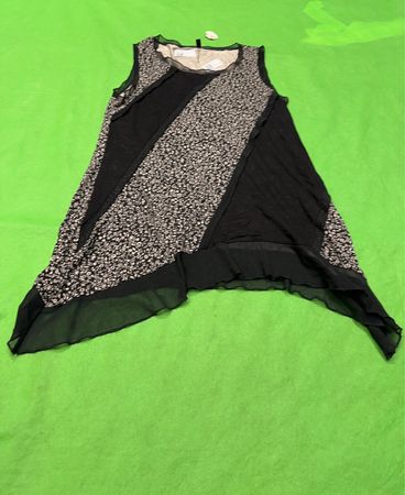 Vintage Vanguard Ärmelloses asymmetrisches Kleid mit Floralprint