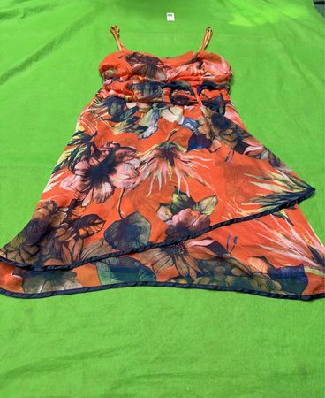 CHIC & MIT Damen Orange Floral Print Kleid