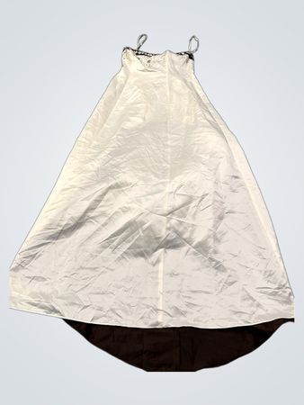 Niki Livas Weißes und Braunes Kleid