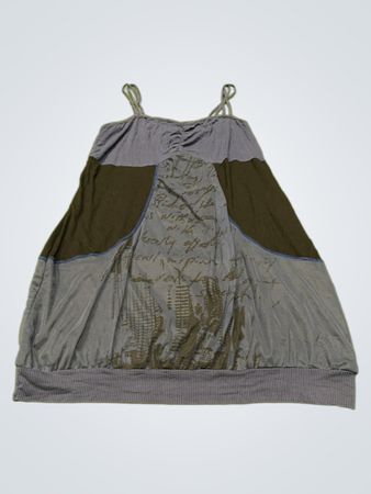 M&S Mode Blaues grafisches Druck-Cami-Kleid