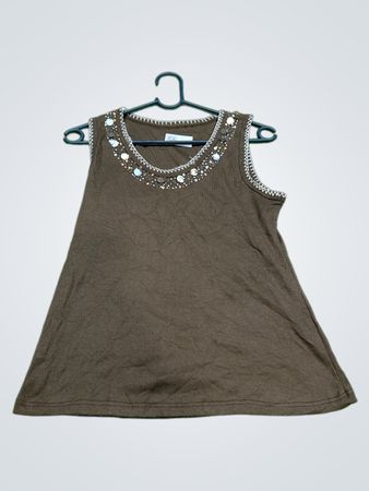 Vintage Vanguard Braunes Verziertes Tanktop