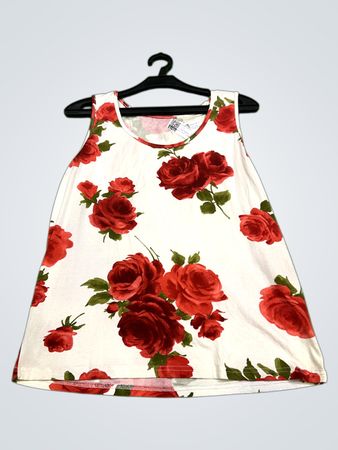 Vintage Vanguard Damen Ärmelloses Kleid mit Rosendruck