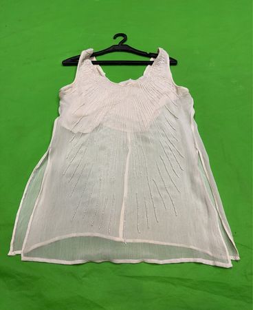 Vintage Vanguard Perlenbesetzte Transparente Tunika
