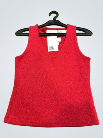 ZIGGY Collection Rotes Glänzendes V-Ausschnitt Tanktop