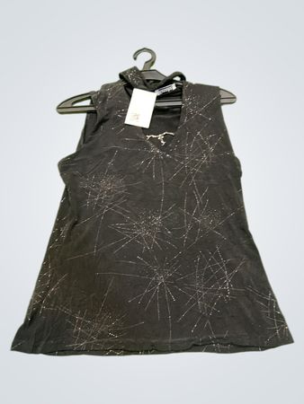 Xanaka Ärmelloses schwarzes Top mit Glitzerdetails