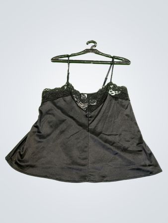 Schwarze Spitzenbesatz-Camisole