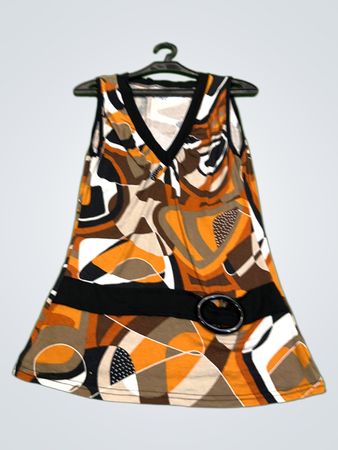 Sleeveless Dress with Abstract Print