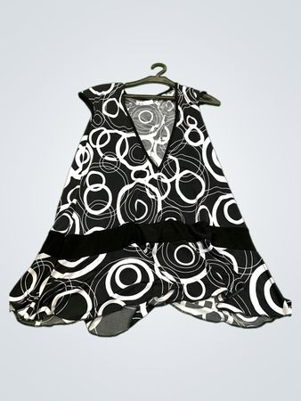 Vintage Vanguard Schwarz-Weiß-Kreisdruckkleid