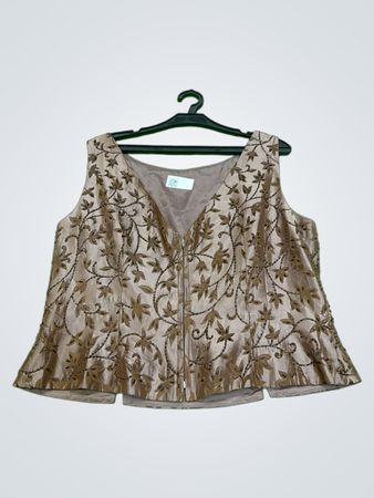 Vintage Vanguard ärmelloses besticktes Blumenweste