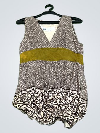 Vintage Vanguard Ärmelloses Top mit geometrischem und floralem Druck