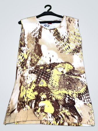 Olsen ärmelloses T-Shirt mit Vogelprint
