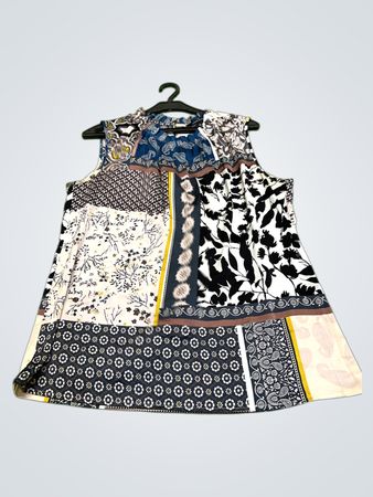 Comma, Patchwork-Print ärmelloses Top Größe 38