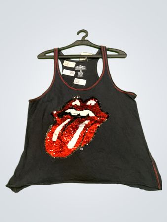 The Rolling Stones Sequin Tongue Tank Top