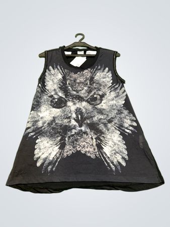 Vero Moda Ärmelloses Eulen-Grafik-T-Shirt