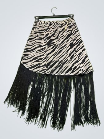 Zebra-Print-Rock mit Fransen