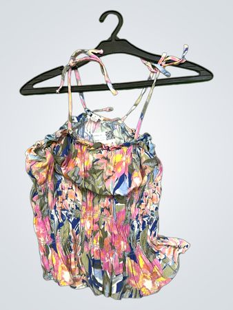 Akara Floral Smocked Ruffle Cami