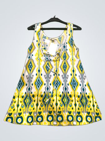 Ärmelloses gemustertes Kleid für Damen mit schnürbarem Ausschnitt