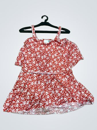 Vintage Vanguard rotes Blumenmuster Kleid