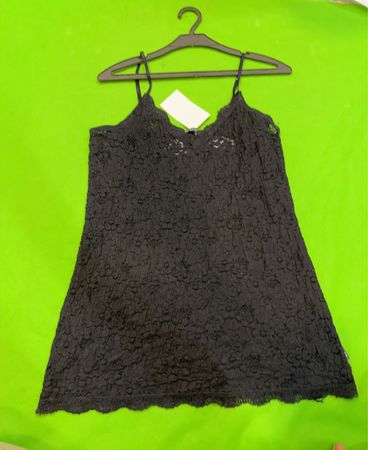 DIDU Schwarzes Spitzen-Camisskleid
