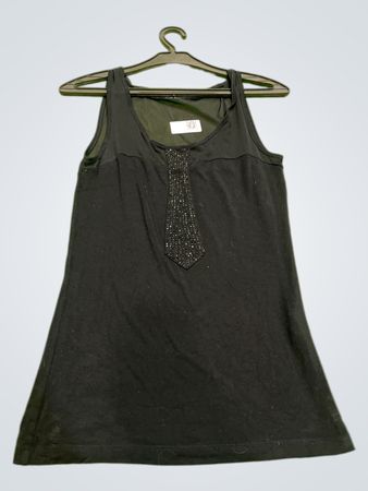 Cache Cache Lady Schwarzes Verziertes Ärmelloses Kleid