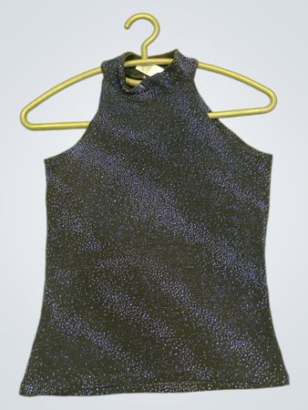 Schwarzes Funkeln Mock Neck Top