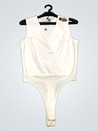 ASOS White Ärmelloser Wickelbody