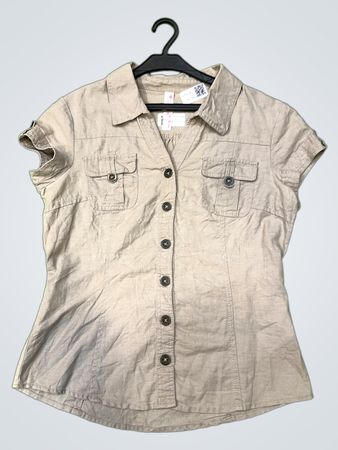 Cache Cache Beige Button-Up Shirt