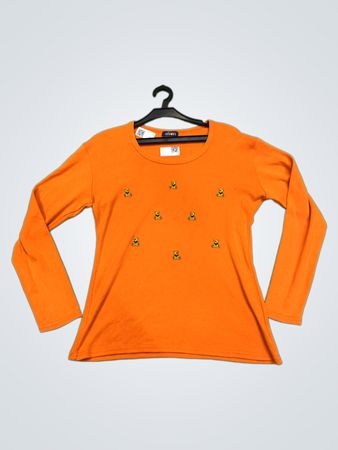 Oranges Langarm-T-Shirt mit Alson Paris Etikett