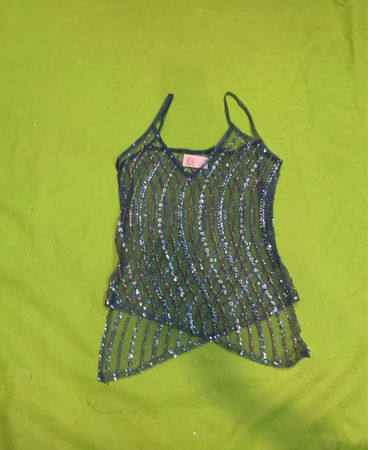 Upcycled Sequin Embellished Sheer Camisole