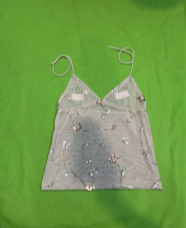 Upcycled Sheer Embellished Camisole