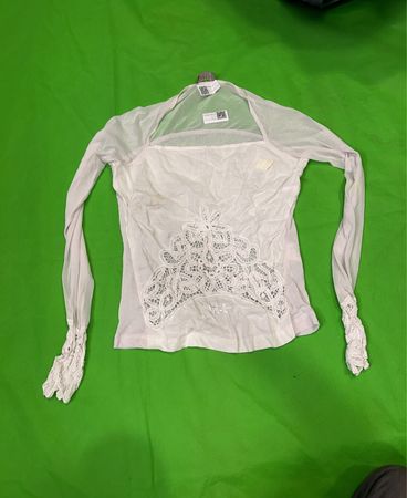 TAIFUN COLLECTION Weißer Spitzenrand Langärmeliges Transparentes Oberteil