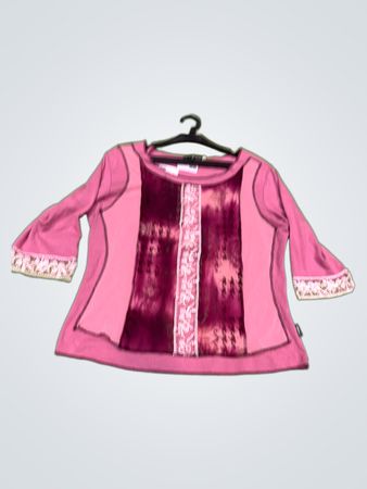 VAGGO PARIS Pink Tie-Dye verziertes Top