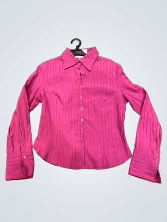 FOR T WOMAN Pink Gestreiftes Button-Up Hemd