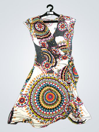 Ärmelloses Mandala-Print-Wickelkleid für Frauen