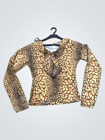 Vintage Vanguard Animal Print Langarmshirt