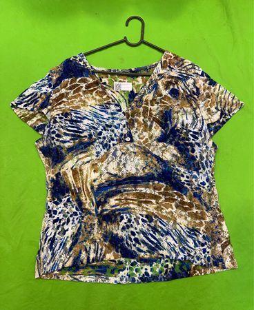 Vintage Vanguard Damen Bedrucktes V-Ausschnitt Top